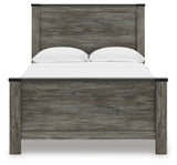 Front view of Frandern Full Panel Bed showing footboard and rails