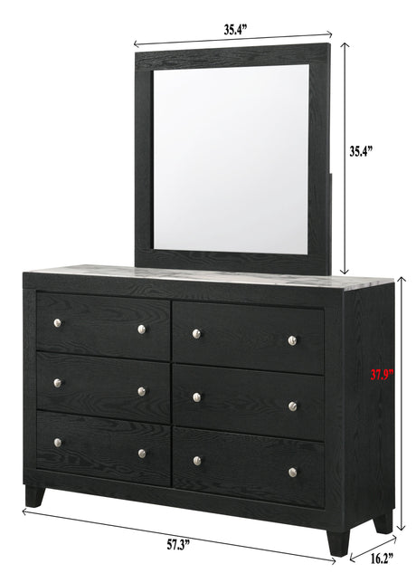 Cadence Black Dresser side angled view