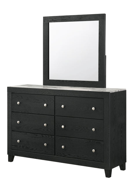 Main view of dresser from Cadence Black Panel Bedroom Set