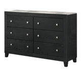 Bedroom view with dresser and mirror from Cadence Black Panel set
