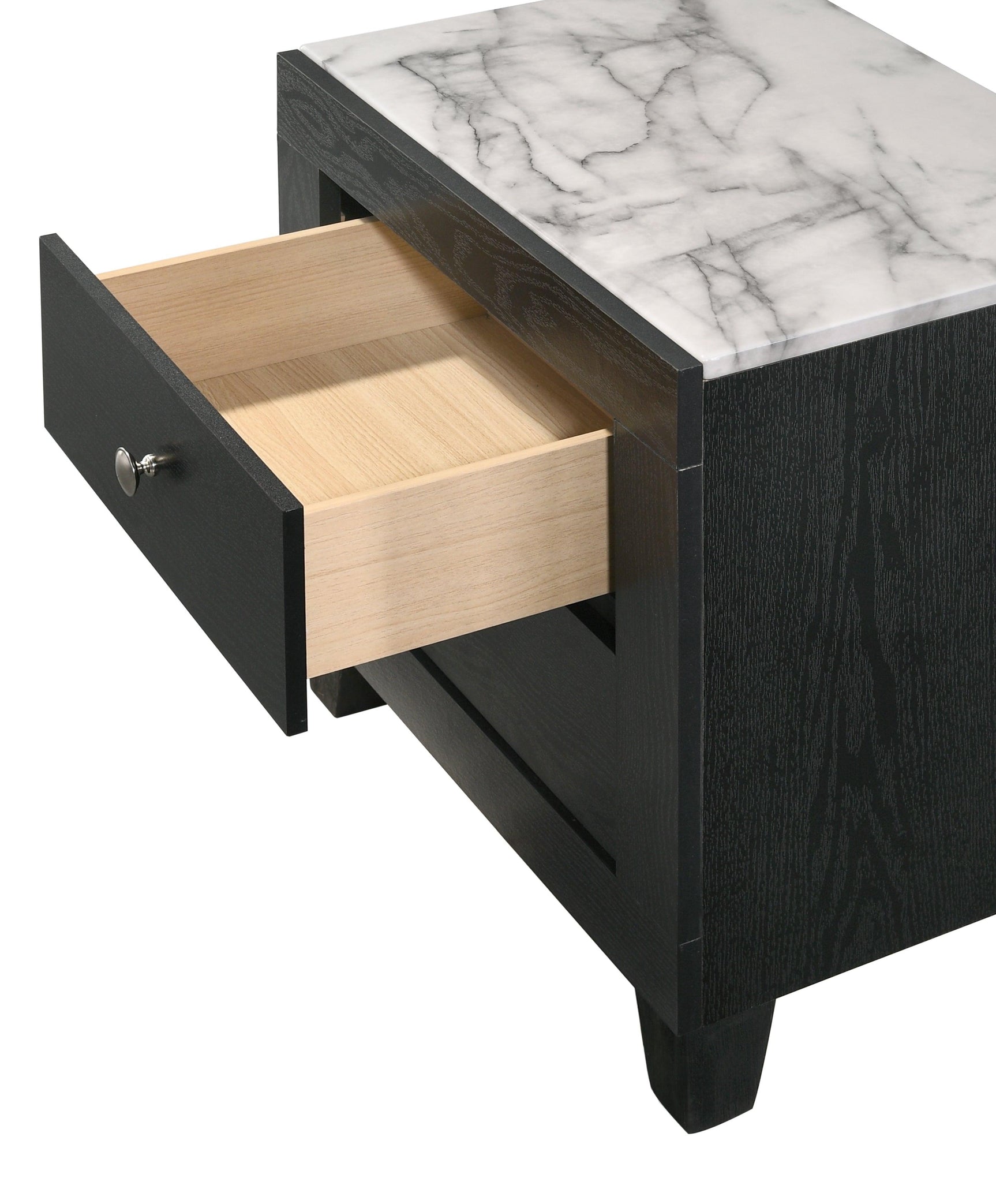 Close-up of Cadence nightstand drawer and handle