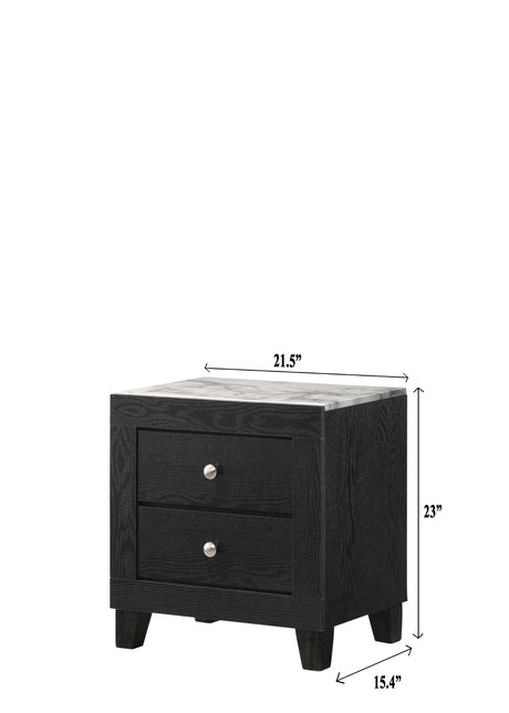 Cadence Chest Black drawer detail and wood texture