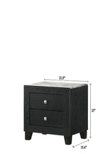 Bedroom view with nightstand from Cadence Black Panel set