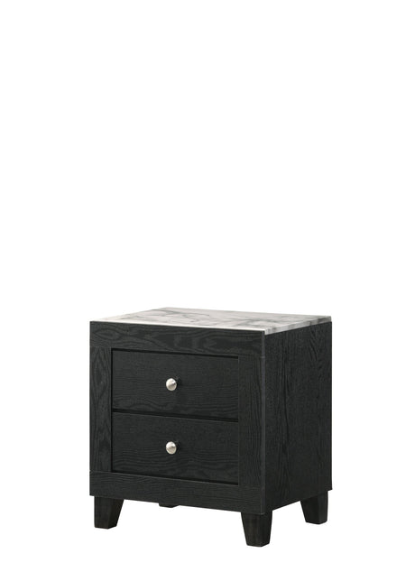 Cadence black nightstand with drawer
