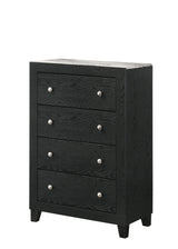 Cadence Night Stand Black with 2 Drawers and Nickel Knobs