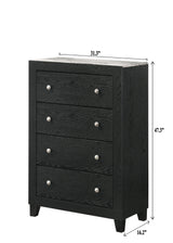 Side view of chest from Cadence Black LED Bookcase bedroom set
