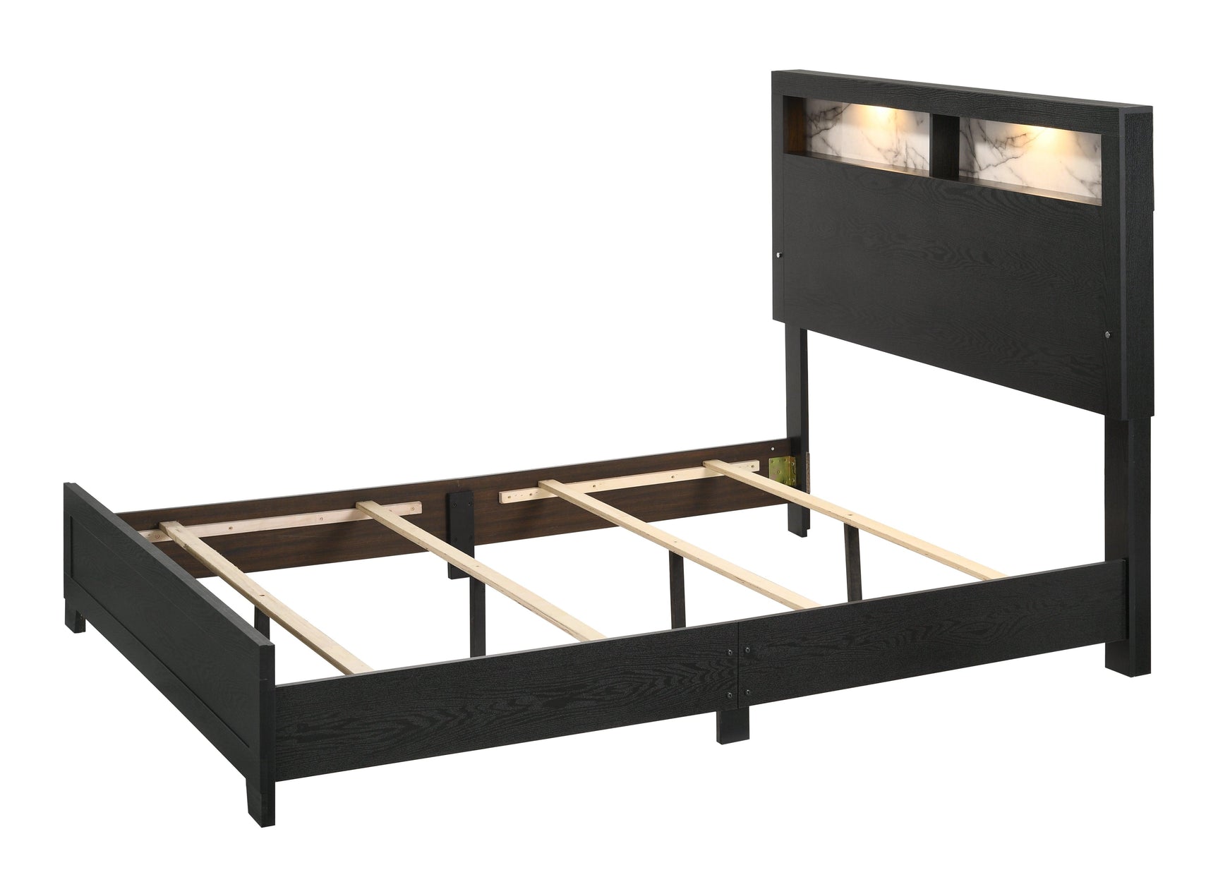 King size Cadence bed with LED lights on headboard illuminated