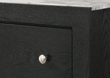 Bedroom view with chest and mirror from Cadence Black Panel set