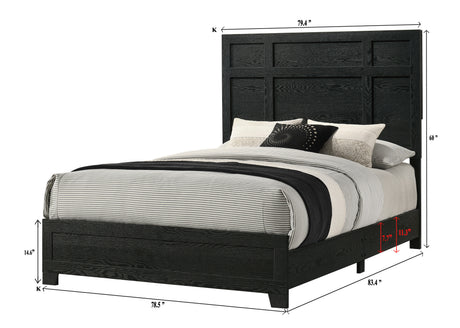 Cadence King Bed side view showing panel detail