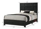 Side view of Cadence Black Panel Bedroom Set bed