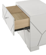 Ayla White LED Panel King Bed front view