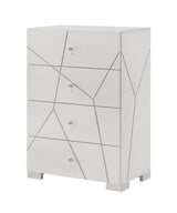Ayla White LED Panel King Bed front view