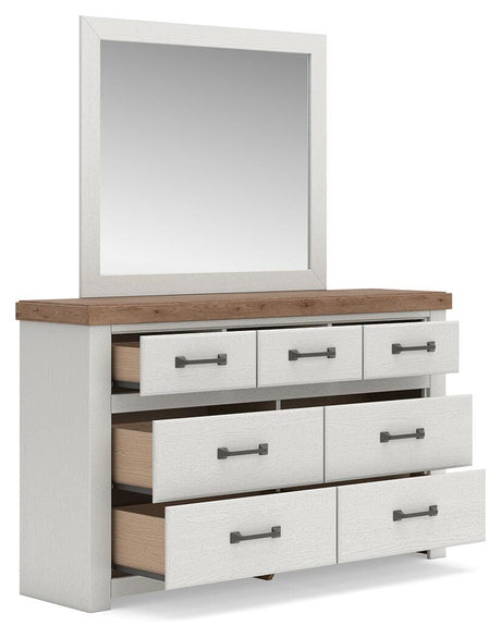 Savonport White/Brown Panel Storage Bedroom Set angled view