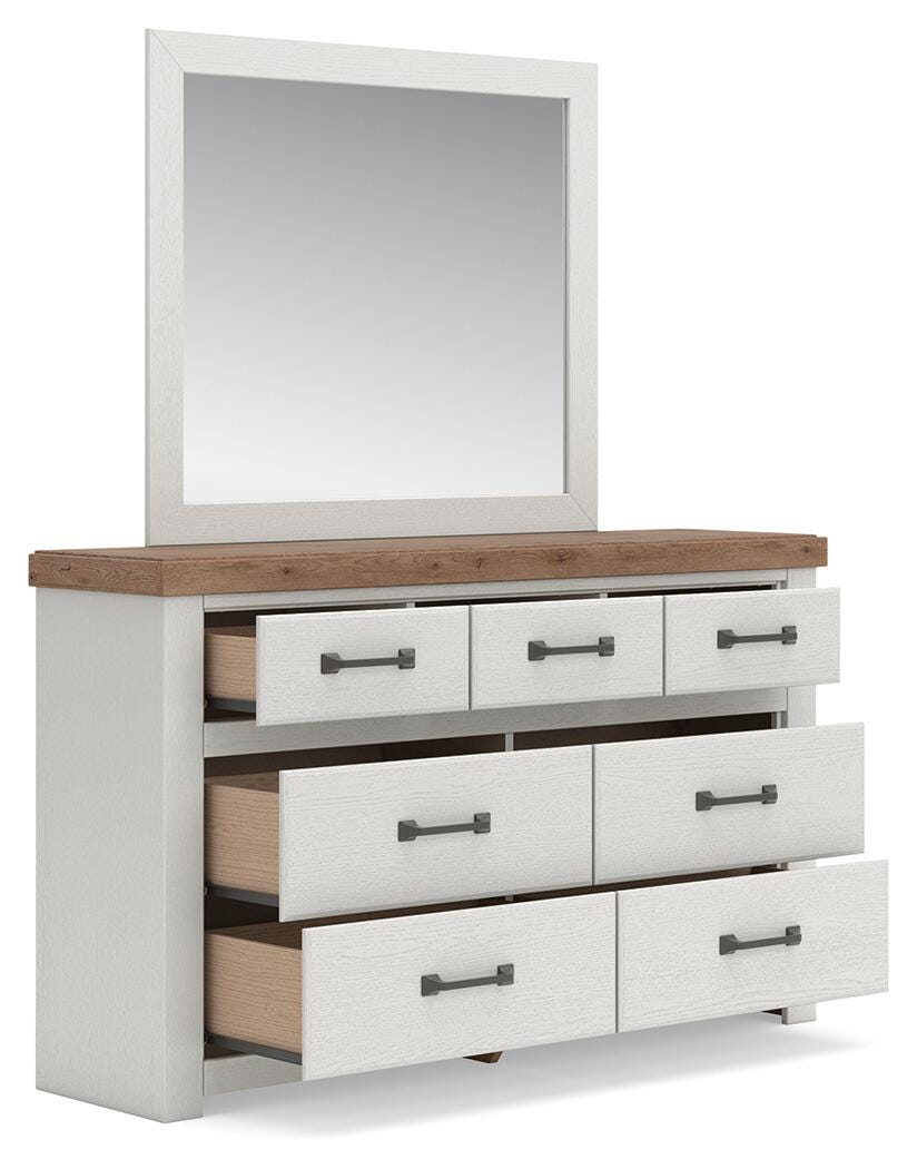 Savonport White/Brown Panel Bedroom Set angled view