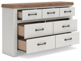 Savonport White/Brown Dresser angled view