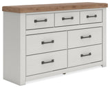 Savonport White/Brown Dresser angled view