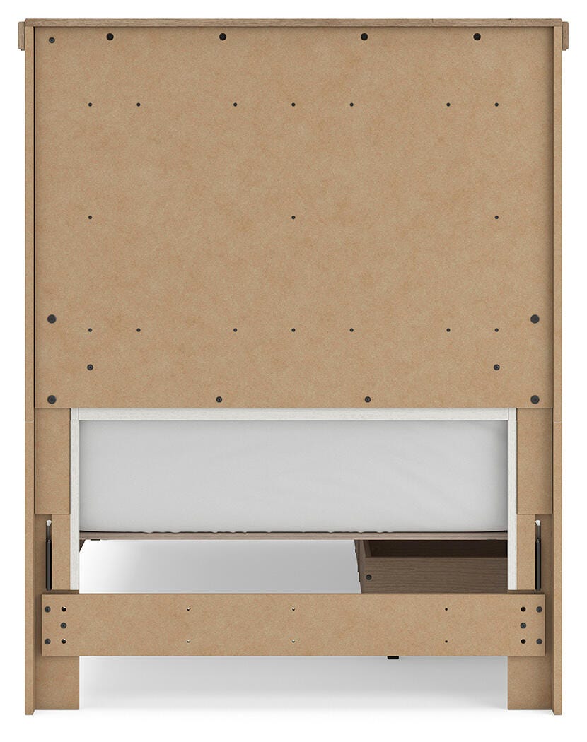 Savonport White/Brown Twin Panel Bed with Storage view 9