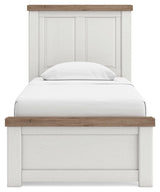 Savonport White/Brown Twin Panel Bed with Storage view 8