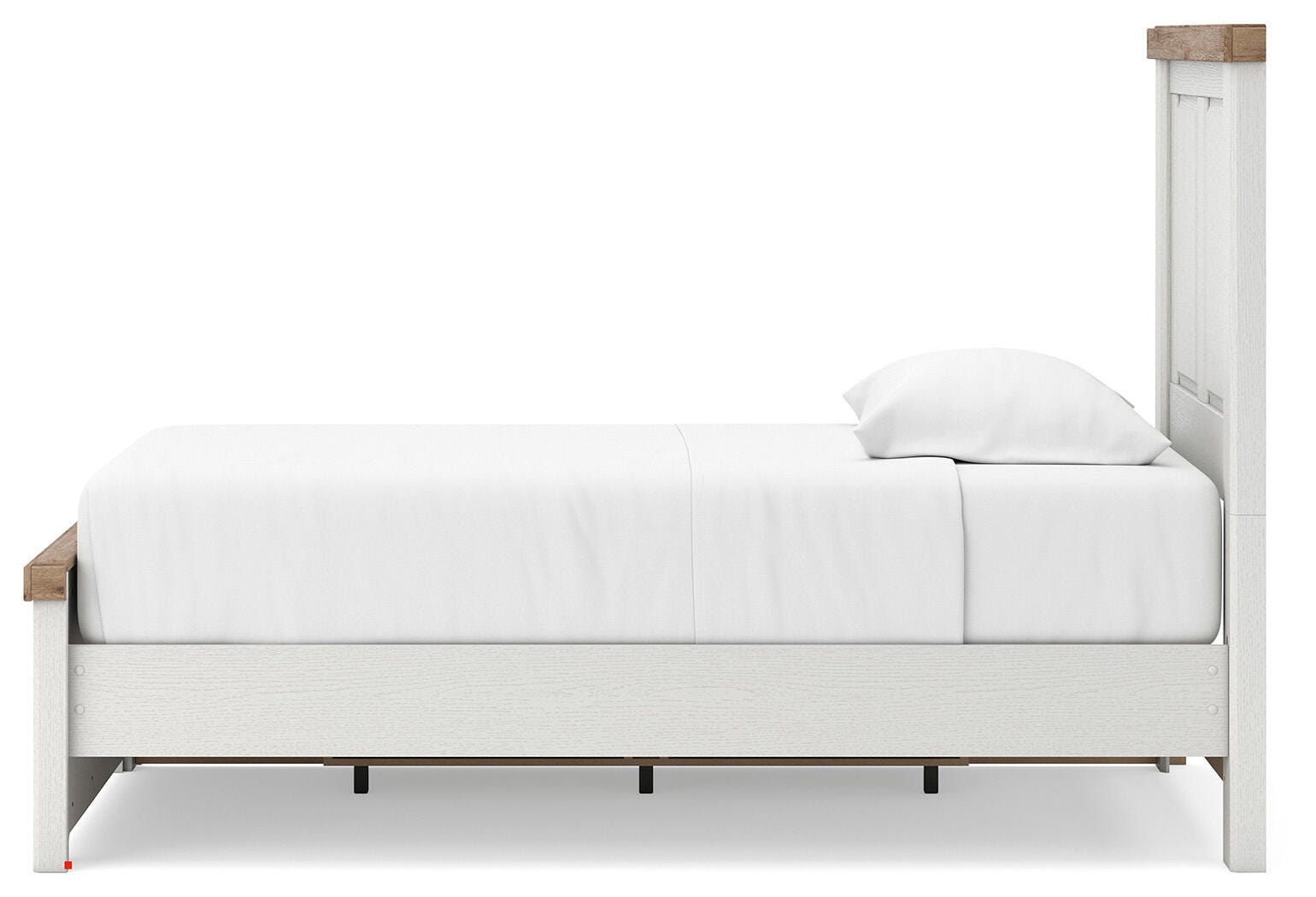 Savonport White/Brown Twin Panel Bed with Storage view 4