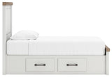 Savonport White/Brown Twin Panel Bed with Storage view 10