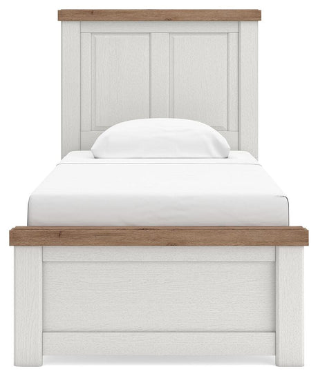 Savonport White/Brown Twin Panel Bed view 5