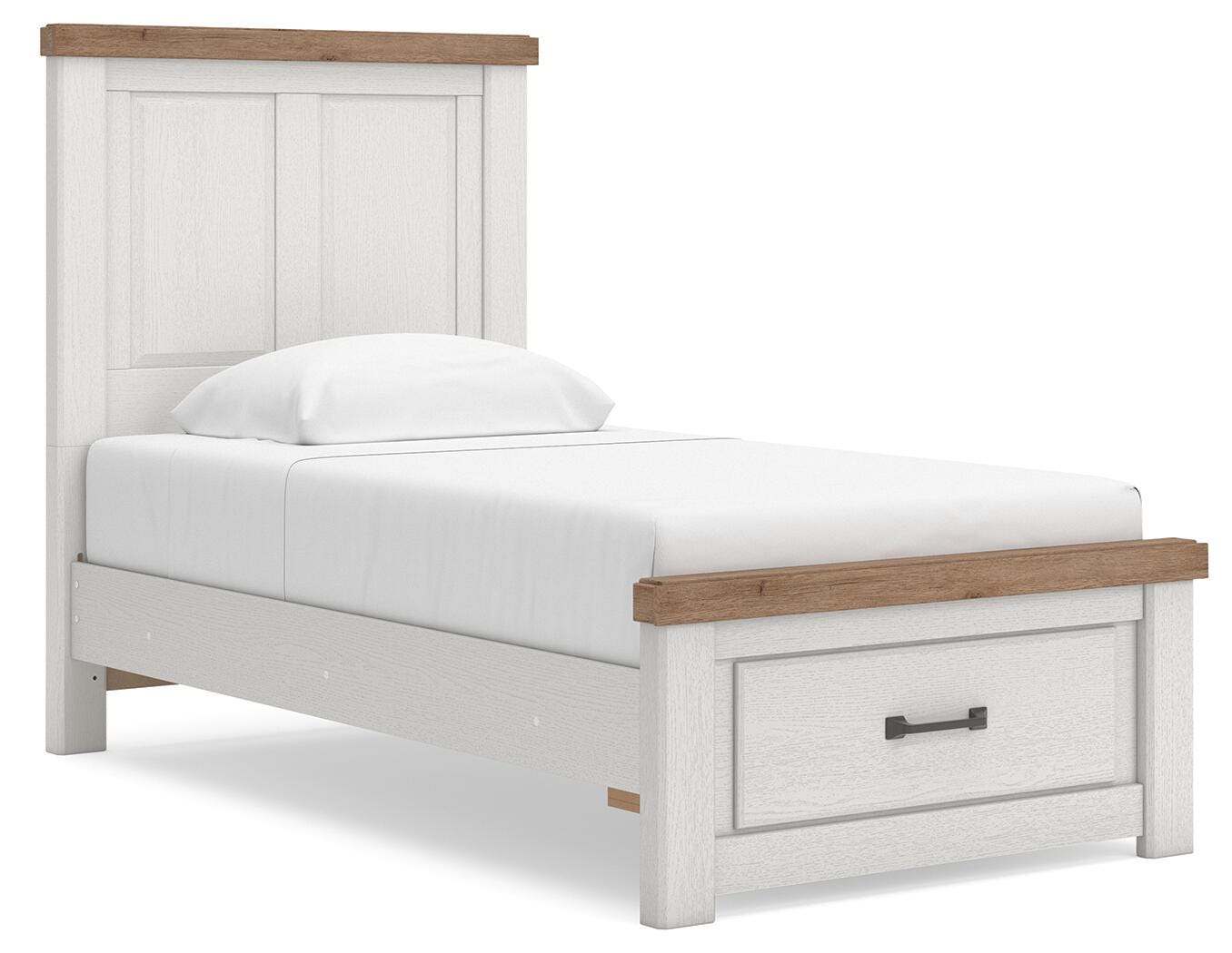 Savonport White/Brown Panel Storage Bedroom Set angled view