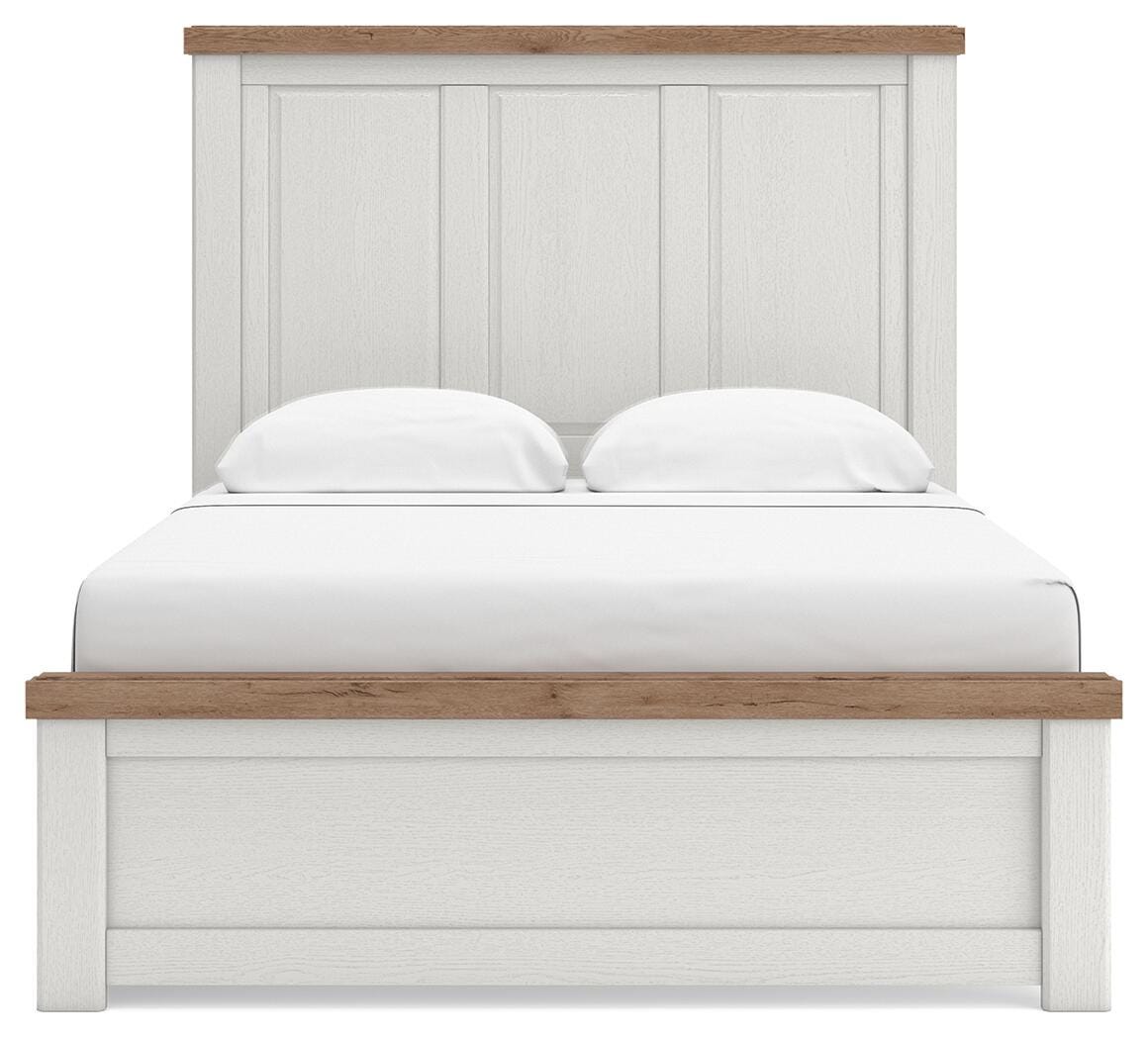 Savonport White/Brown Queen Panel Bed with Storage view 5