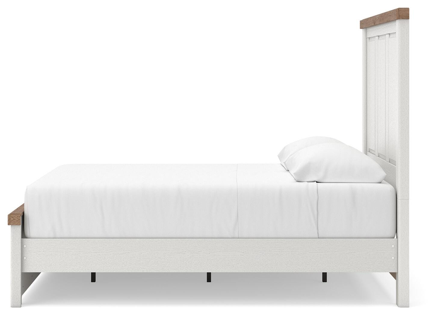 Savonport White/Brown Queen Panel Bed with Storage view 3