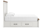 Savonport White/Brown Queen Panel Bed with Storage view 8