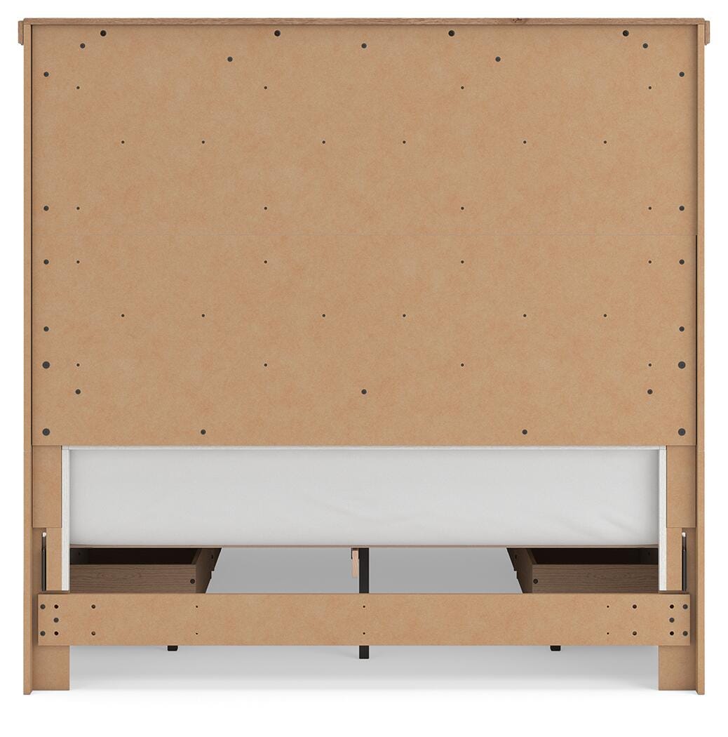 Savonport White/Brown Queen Panel Bed with Storage view 9