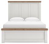 Savonport White/Brown Panel Bed. Dresser, Mirror Bedroom Set view 6