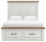 Savonport White/Brown Queen Panel Storage Bed view 5