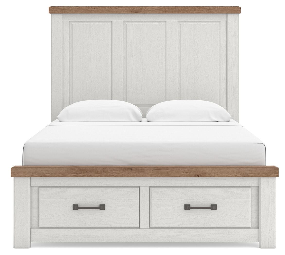 Savonport White/Brown Panel Storage Bed. Dresser, Mirror Bedroom Set view 5