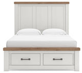 Savonport White/Brown Queen Panel Storage Bed view 5