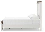 Savonport White/Brown King Panel Bed with Storage view 3