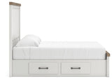 Savonport White/Brown King Panel Bed with Storage view 8