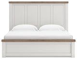 Savonport White/Brown King Panel Bed with Storage view 5