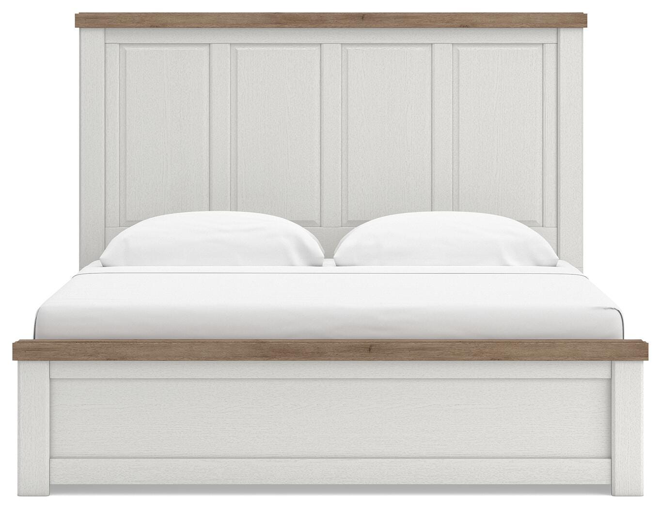 Savonport White/Brown King Panel Bed with Storage view 5