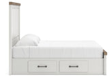 Savonport White/Brown King Panel Bed with Storage view 8
