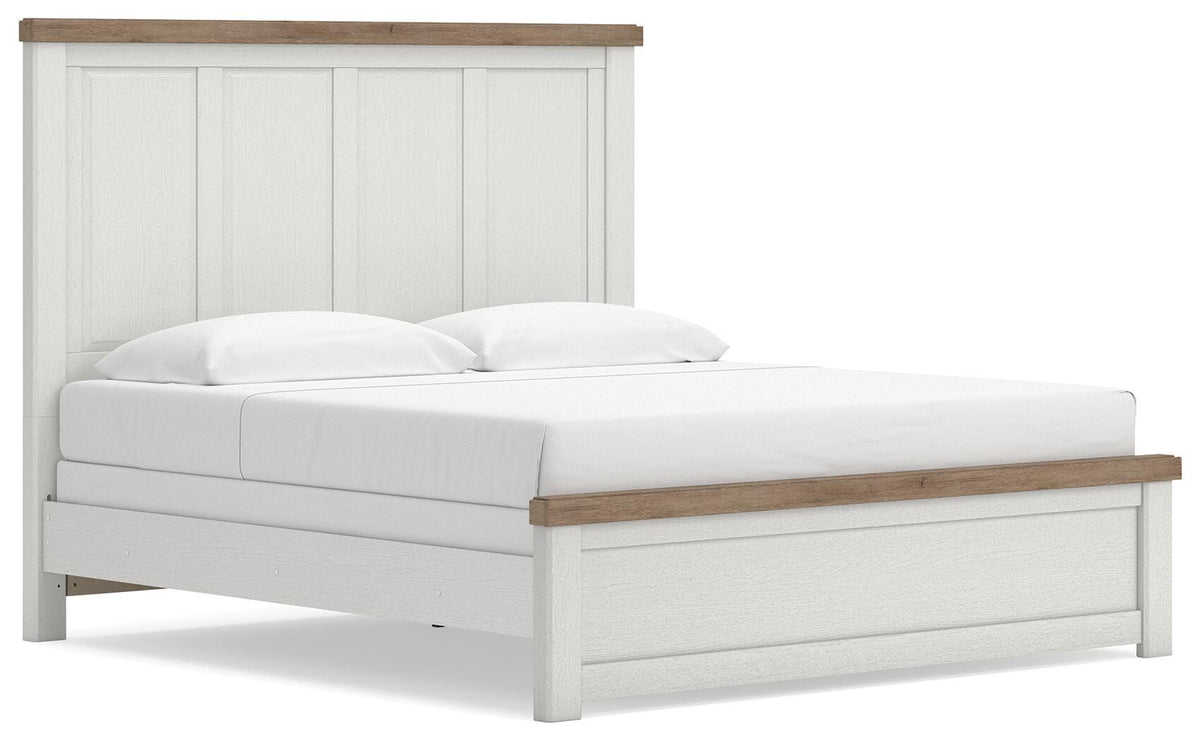 Savonport White/Brown Panel Bedroom Set angled view