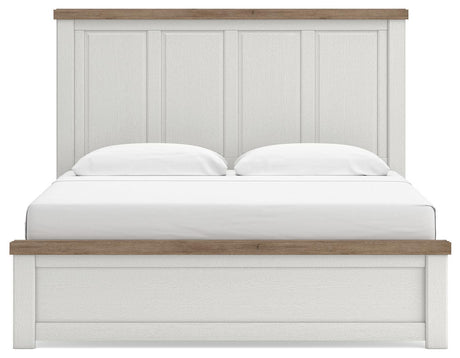Savonport White/Brown King Panel Bed view 5