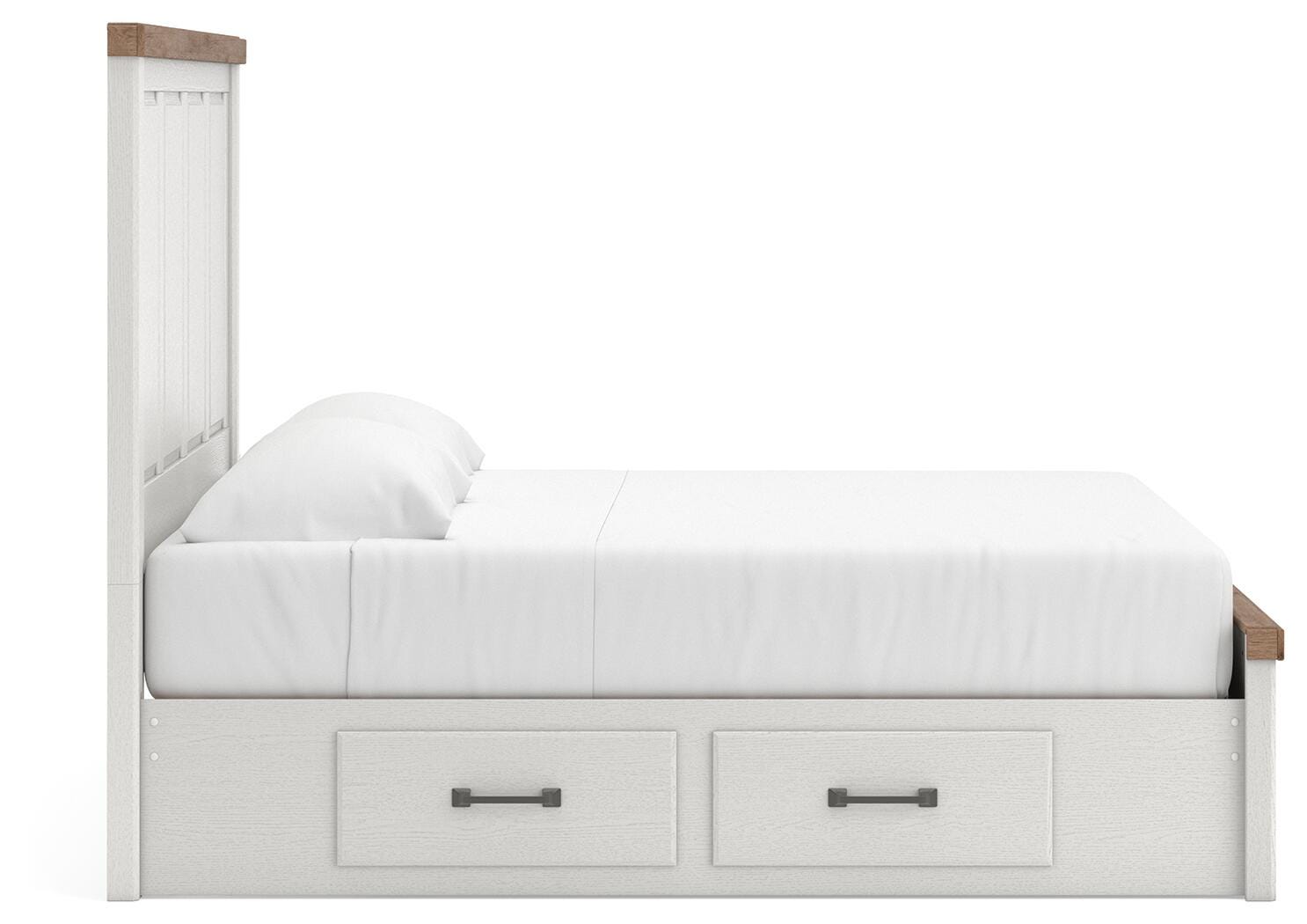 Savonport White/Brown King Panel Storage Bed view 8