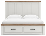 Savonport White/Brown King Panel Storage Bed view 5