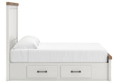 Savonport White/Brown King Panel Storage Bed view 8