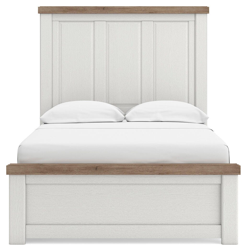 Savonport White/Brown Full Panel Bed with Storage view 8