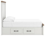 Savonport White/Brown Full Panel Bed with Storage view 10