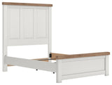 Savonport White/Brown Full Panel Bed angled view