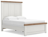 Savonport White/Brown Full Panel Bed angled view