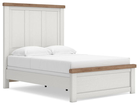 Savonport White/Brown Panel Bedroom Set angled view