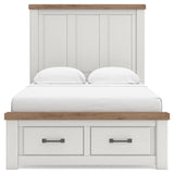 Savonport White/Brown Full Panel Storage Bed view 5